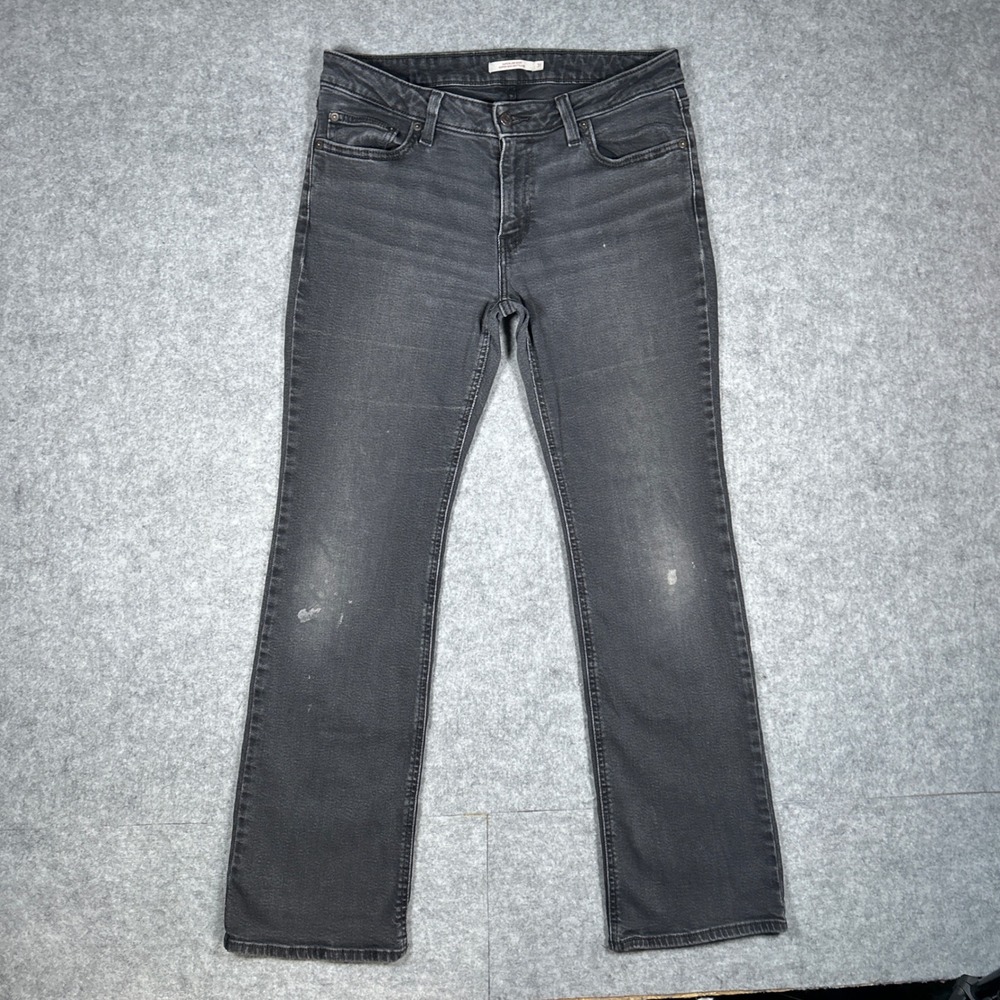 Levi's denim jeans Womens 31x30 Black Superlow Boot Low Rise‎ Distressed red tab